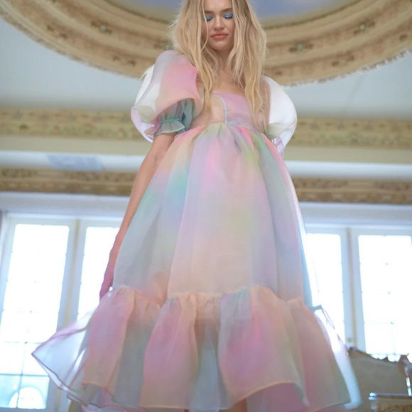 Selkie Dresses & Skirts - Selkie The Rainbow French Puff Midi Dress